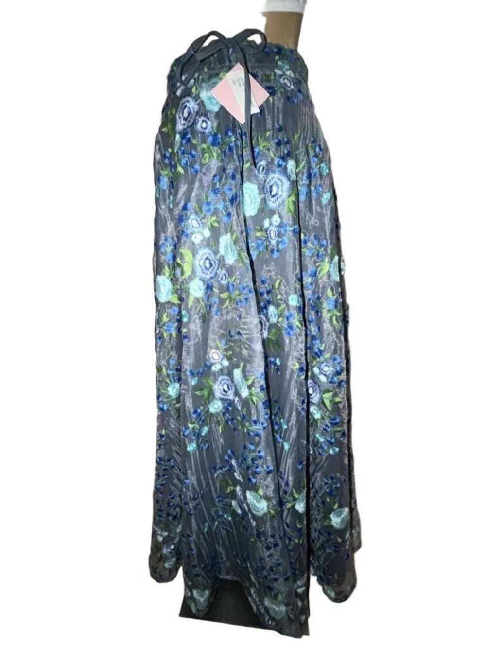 NWT The Saree Room Grey Blossom Lehenga Maxi Skirt - Size XS - Picture 5 of 12